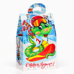 Цена за 5 шт. Подарочная новогодняя коробка Номер Первый, упаковка, 17.2?9.5?27.5 см