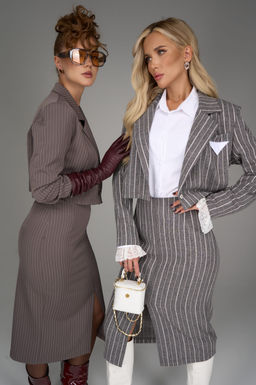 Пиджак Сиара (полоска/мокко) - Эльза фото 11