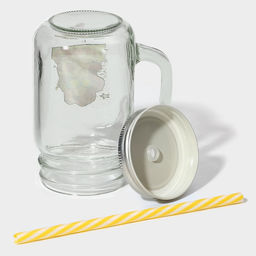 Банка с крышкой и трубочкой Комикс, 450 мл, 10?7.5?13 см