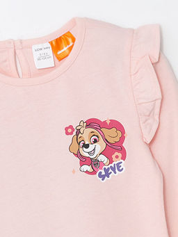 Bisiklet Yaka Uzun Kollu Paw Patrol Bask?l? K?z Bebek Ti??rt - Waikiki фото 3