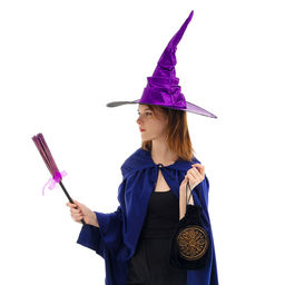 Карнавальный набор Магия, шляпа фиолетовая, метла, мешок - Страна карнавалия фото 3