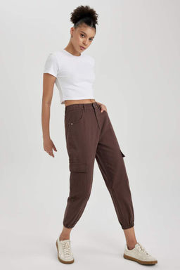 Брюки Cool Jogger стандартного кроя из габардина из 100 % хлопка - Defacto фото 3