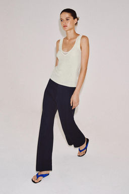 JEANS ZW COLLECTION TAILORED WIDE LEG TIRO ALTO / Azul - Zara фото 5