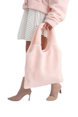 Шопер меховой Тедди пудра