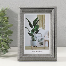 Фоторамка 10×15 см «Лестница с ромбами», пластик, серая, 2×13×17.9 см