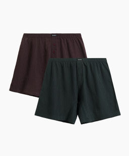 ATLANTIC 2MBX-079 Трусы боксеры Small Print - набор 2 шт. баклажан + изумрудный