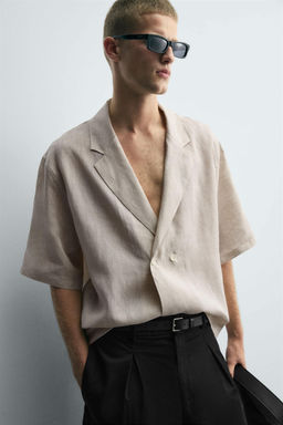 100% LINEN KIMONO SHIRT - Zara фото 5