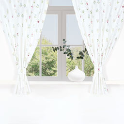 Шторы для кухни Этель «Цветочек», 150×150 см - 2 шт., саржа 190 г/м², 100% хлопок