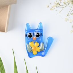 Брошь Кот с цветком - Стрекоза фото 5