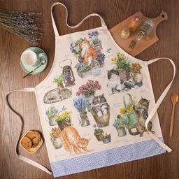 Фартук «Этель. Уютные коты», 60×70 см, 100% хлопок, саржа 190 г/м²