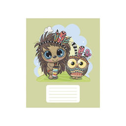 Цена за 10 шт. Тетрадь 12 листов в частую косую линию Животное племя, обложка мелованный картон, ВД-лак, блок офсет, МИКС - Calligrata фото 3