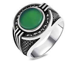 Кольцо, зеленый агат , марказит, ТМК-1205