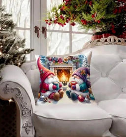 Наволочка декоративная новогодняя 45х45 на молнии, без наполнения