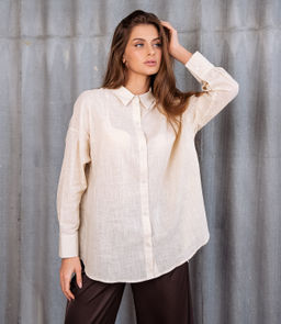 Рубашка #ОБШ1458, кремовый - Dommod фото 4
