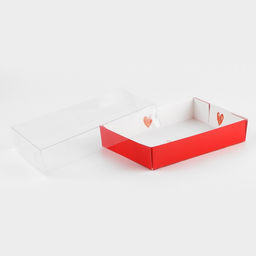 Цена за 2 шт. Кондитерская упаковка, коробка для макарун с PVC крышкой, «Счастье рядом», 18 х 12 х 3.5 см