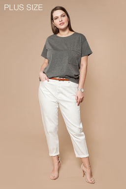 Футболка из хлопка с эластаном со стразами