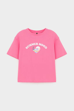 Crockid _ КР 302716-1/неоновый розовый к555 фуфайка (футболка) для дев