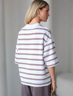 Свободная футболка из хлопкового футера-двухнитки - Vilatte фото 4