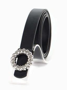 Ремень женский, 2.3×105 см, металлическая пряжка, чёрный