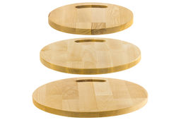 Комплект 3 досок 35*35*1,8 см, 30*30*1,8 см, 25*25*1,8 см "Круг с ручкой" на дер. подстав.