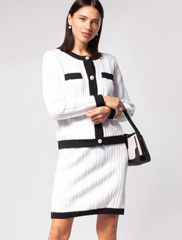 VILATTE / Жакет фактурной вязки с золотистыми пуговицами