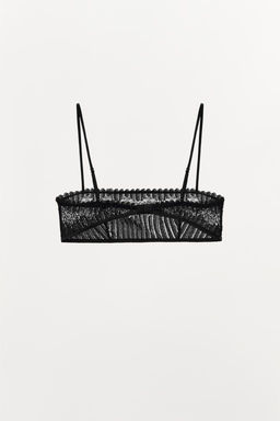 PLEATED LACE BANDEAU BRA - Zara фото 5