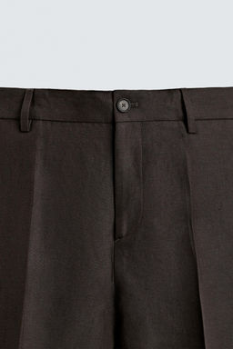 PANTAL?N TRAJE 100% LINO LIMITED EDITION / Marr?n - Zara фото 7