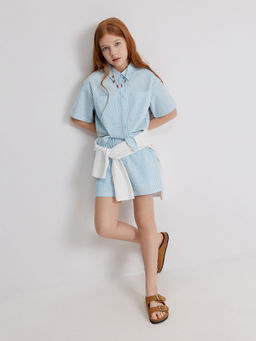 ACOOLA / Блузка детская для девочек Messia_bl голубая полоска