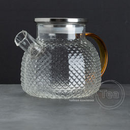 Чайник, стекло 900 мл, желтая ручка - Fujian Province Guang Fu Tea фото 4