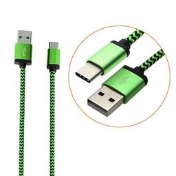Дата-кабель CADENA USB Type-C - USB2.0, 1м, зеленый, WS020