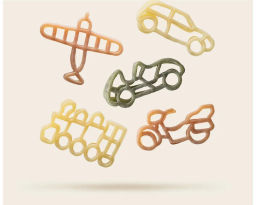 Макаронные изделия без яиц "Dalla Costa" со шпинатом и томатами "Путешествие" (0,250 кг)