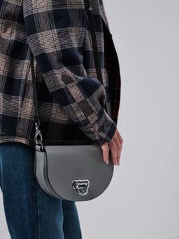 Сумка кожаная на плечо Azaro 31032 нельсон/серый