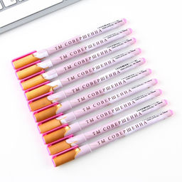 Цена за 10 шт. Ручка шариковая, синяя паста, 0.7 мм, с колпачком, пластик софт-тач Ты совершенна