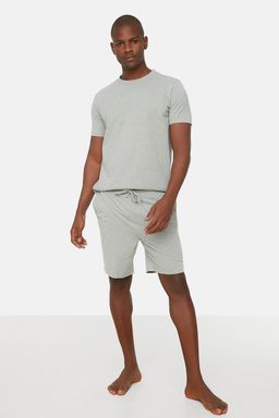 TRENDYOL MAN Gri Regular Fit Sortlu Pijama Tak?m? TMNSS22PT0042 - Trendyolmilla фото 2