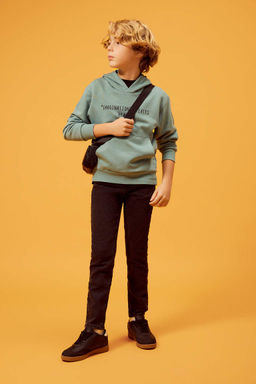 Толстовка с капюшоном и принтом для мальчиков - Defacto фото 2