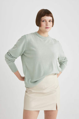Свитер обычного кроя с круглым вырезом - Defacto фото 3