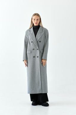 Пальто женское демисезонное 26830 (пепельный/ёлочка) - Kankan фото 2