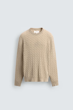 CABLE-KNIT COTTON BLEND JUMPER - Zara фото 7