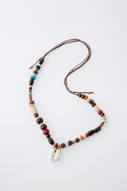 COLLAR ABALORIOS Y CONCHA / Marr?n - Zara фото 3