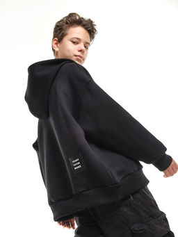 Зипка толстовка для мальчика с шевроном 22-0430 черный