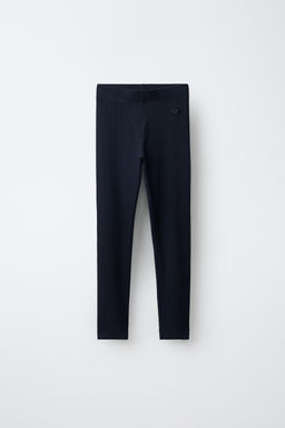 LEGGING RIB ETIQUETA / Marino