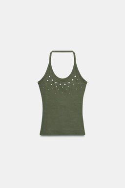 TOP HALTER TACHAS / Verde - Zara фото 7