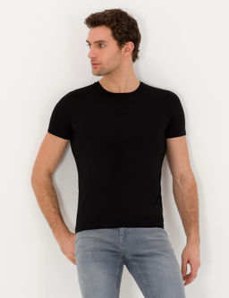 Черная облегающая базовая футболка