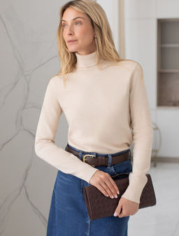 D34.197 Свитер женский бежевый меланж