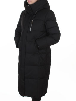 8321 BLACK Пальто зимнее женское (200 гр. холлофайбер)