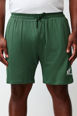 TRENDYOL MAN Ekru Yesil Regular Fit Bask?l? Buyuk Beden Sortlu Pijama Tak?m? TMNSS24AI00005 - Trendyolmilla фото 5