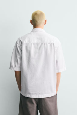 SOBRECAMISA ESTRUCTURA BORDADO / Blanco - Zara фото 3