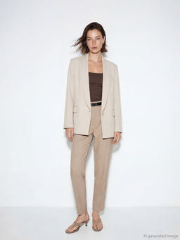 ?al Yaka Krep Kad?n Blazer Ceket