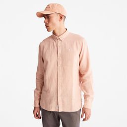Мужская рубашка Timberland Shirt Mill River Linen Slim розовая