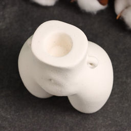 Подсвечник на 1 свечу TAKE IT EASY «Марта», керамика, белый песок, 10×6×8 см